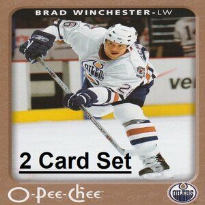 Brad Winchester Edmonton Oilers NHL Hockey Card Collection - 2 Card Set